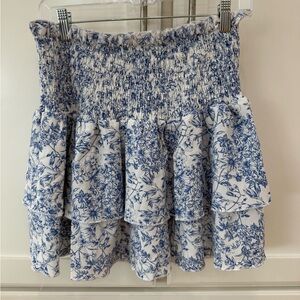 Floral Flowy Ruffle Skirt